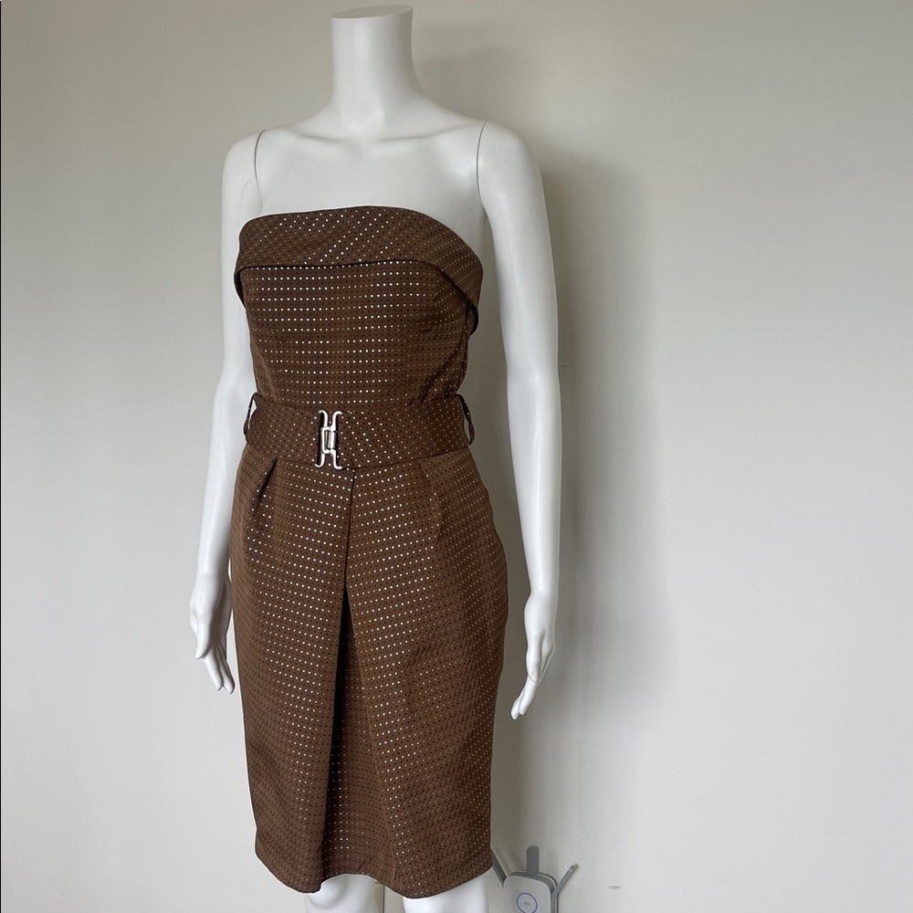 Zara Strapless Brown Dress with Belt